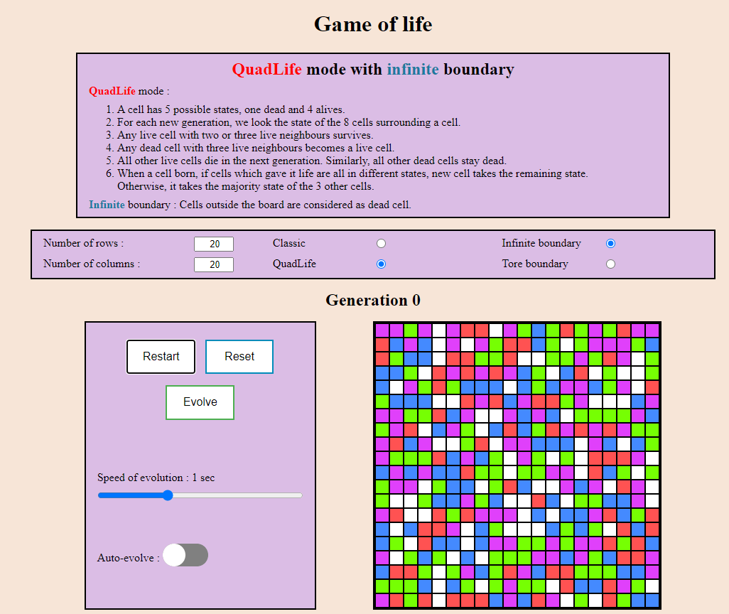 image of my game of life project